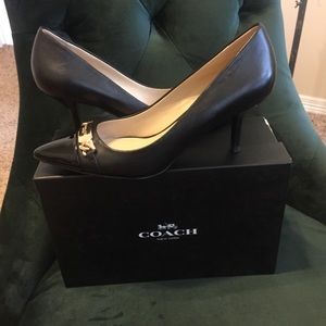Coach Black Bowery Leather / Patent Pumps